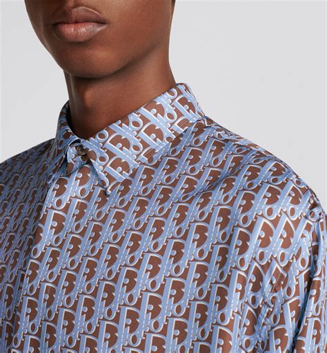 dior homme oblique motif shirt|Dior Oblique Shirt Blue Organic Silk Twill.